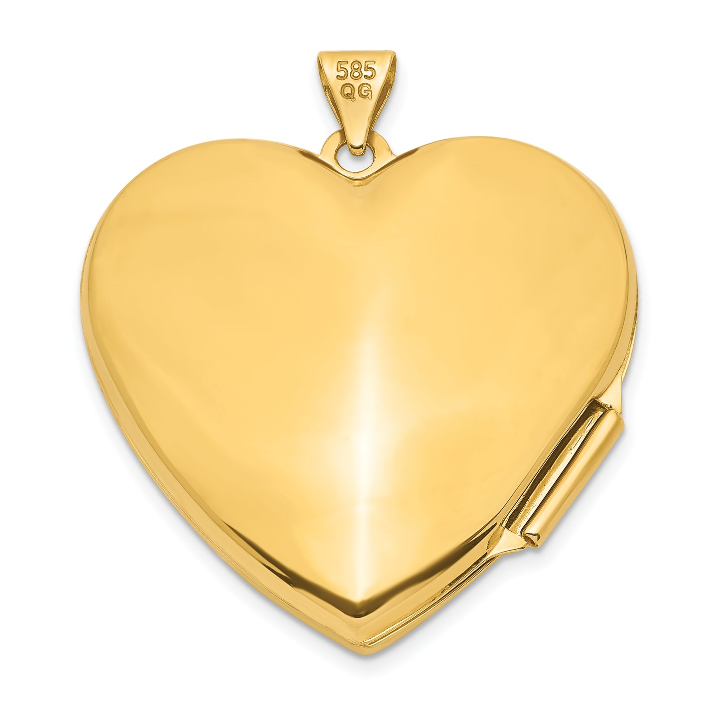 14k Yellow & Rhodium 14k With White Rhodium Wave Diamond 27mm Heart Locket