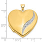 14k Yellow & Rhodium 14k With White Rhodium Wave Diamond 27mm Heart Locket