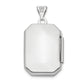 14k White Gold 14k White Gold Diamond-cut Brushed 20mm Rectangular Locket