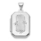 14k White Gold 14k White Gold Diamond-cut Brushed 20mm Rectangular Locket