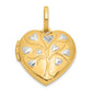 14k Yellow & Rhodium 14ky & White Rhodium Polished Diamond Heart Tree Heart Locket