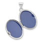 14k White Gold 14k White Gold Enamel Leaves 19mm Oval Locket