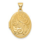 14k Yellow Gold 14ky Reversible Swirl Design 21mm Oval Locket