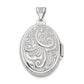 14k White Gold 14k White Gold Swirl Design 21mm Oval Locket