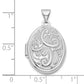 14k White Gold 14k White Gold Swirl Design 21mm Oval Locket