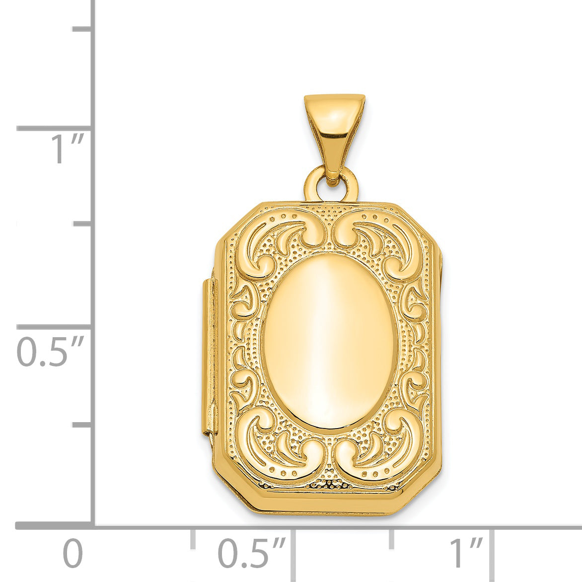 14k Yellow Gold 14k Yellow Gold Fancy Rectangle Locket