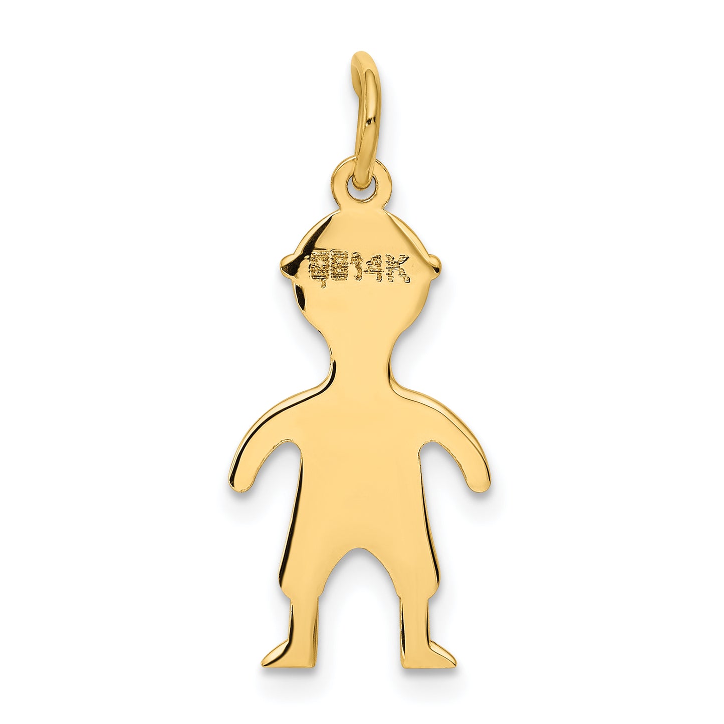 14k Yellow Gold 14k .018 Depth Engravable Boy Charm