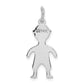 14k White Gold 14k White Gold .018 Depth Engravable Boy Charm