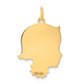 14k Yellow Gold 14k .013 Depth Engravable Girl Head Charm