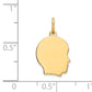 14k Yellow Gold 14k Plain Small .027 Gauge Facing Right Engravable Boy Head Charm