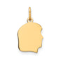 14k Yellow Gold 14k Plain Small .027 Gauge Facing Right Engravable Girl Head Charm