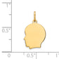 14k Yellow Gold 14k Plain Small .027 Gauge Facing Left Engravable Boy Head Charm