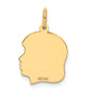 14k Yellow Gold 14k Plain Medium .018 Gauge Facing Right Engravable Girl Head Charm