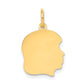 14k Yellow Gold 14k Plain Medium .027 Gauge Facing Right Engravable Girl Head Charm