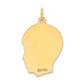 14k Yellow Gold 14k Plain Medium .009 Gauge Facing Right Engravable Boy Head Charm