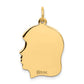 14k Yellow Gold 14k Plain Medium .018 Gauge Facing Right Engravable Girl Head Charm