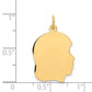 14k Yellow Gold 14k Plain Medium .009 Gauge Facing Right Engravable Girl Head Charm