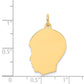 14k Yellow Gold 14k Plain Medium .009 Gauge Facing Left Engravable Boy Head Charm