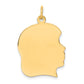 14k Yellow Gold 14k Plain Large .011 Gauge Facing Right Engravable Girl Head Charm