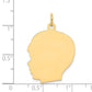 14k Yellow Gold 14k Plain Large .018 Gauge Facing Left Engravable Boy Head Charm