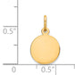 14k Yellow Gold 14k Plain .027 Gauge Circular Engravable Disc Charm