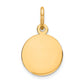 14k Yellow Gold 14k Plain .027 Gauge Circular Engravable Disc Charm