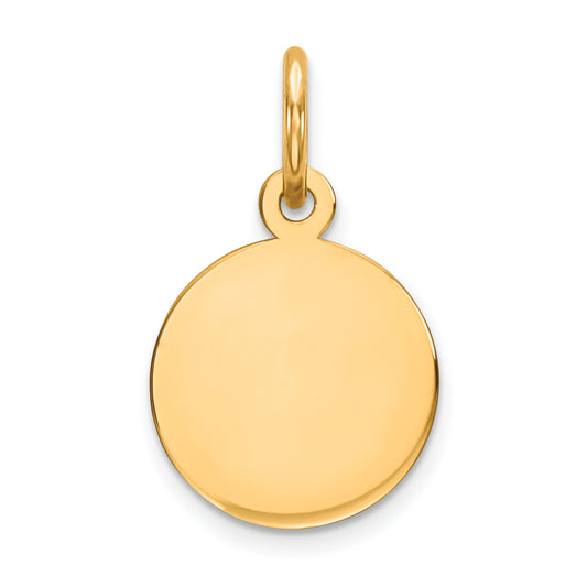 14k Yellow Gold 14k Plain .027 Gauge Circular Engravable Disc Charm