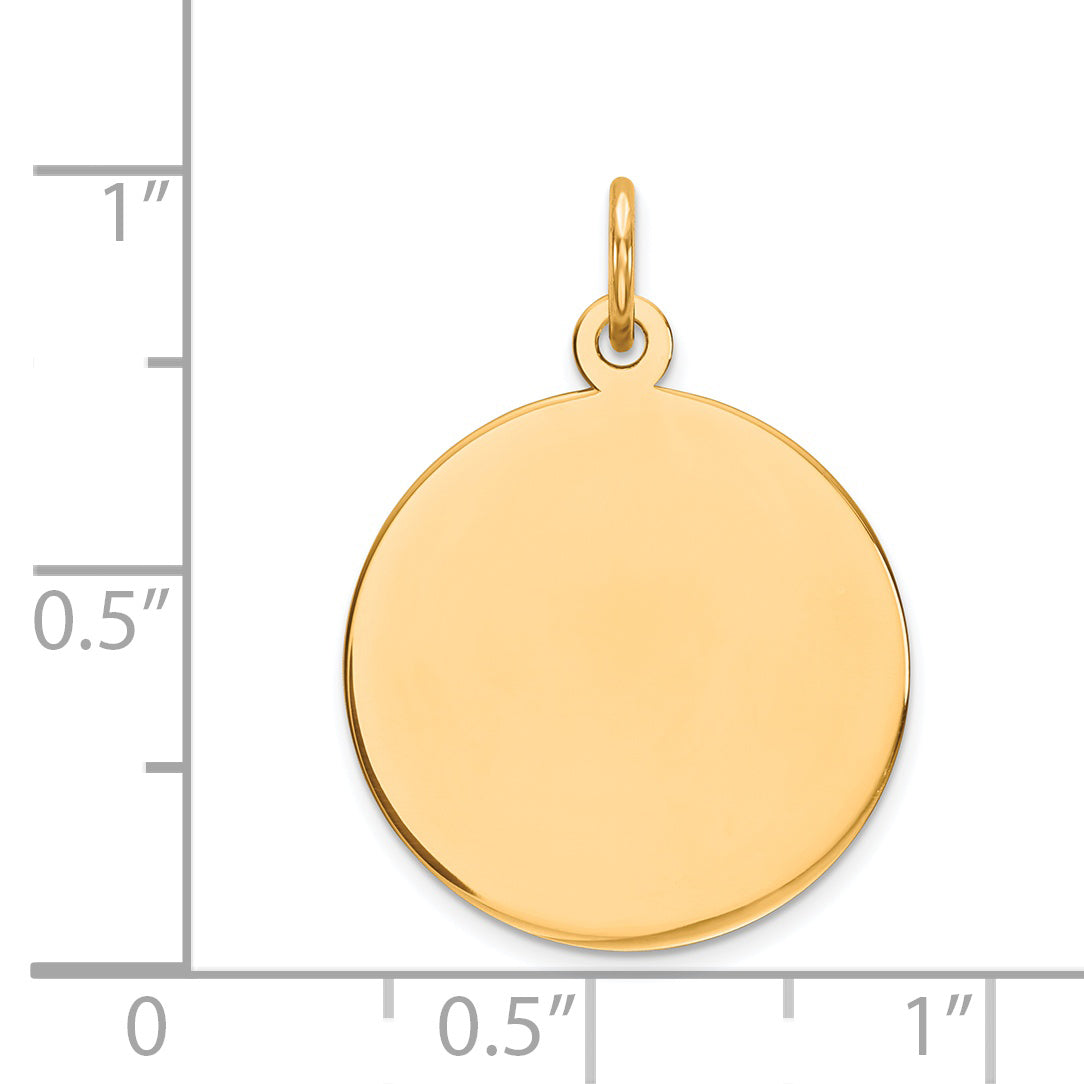 14k Yellow Gold 14k Plain .009 Gauge Circular Engravable Disc Charm