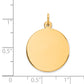 14k Yellow Gold 14k Plain .009 Gauge Circular Engravable Disc Charm