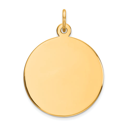 14k Yellow Gold 14k Plain .027 Gauge Circular Engravable Disc Charm