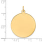 14k Yellow Gold 14k Plain .013 Gauge Circular Engravable Disc Charm