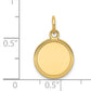 14k Yellow Gold 14k Plain .027 Gauge Engravable Round Disc Charm