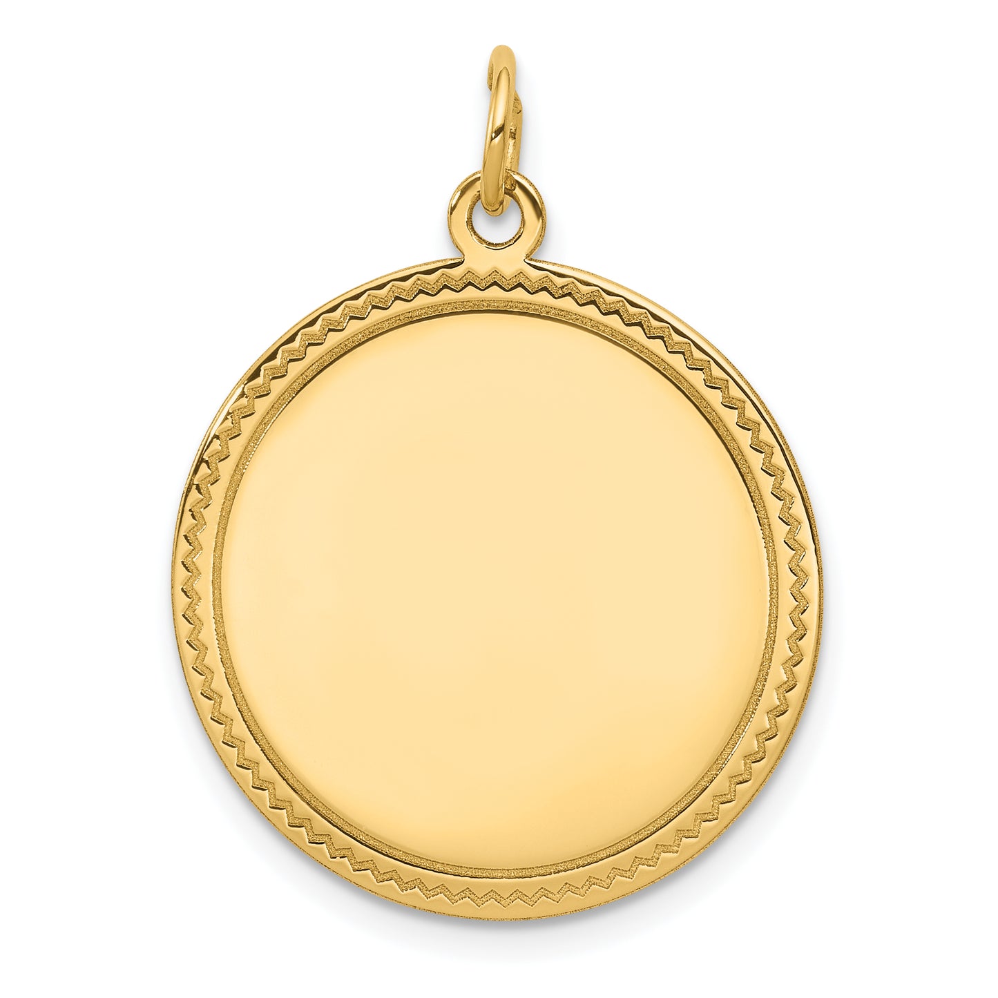 14k Yellow Gold 14k Plain .011 Gauge Engravable Round Disc Charm