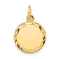 14k Yellow Gold 14k Etched .027 Gauge Engravable Round Disc Charm