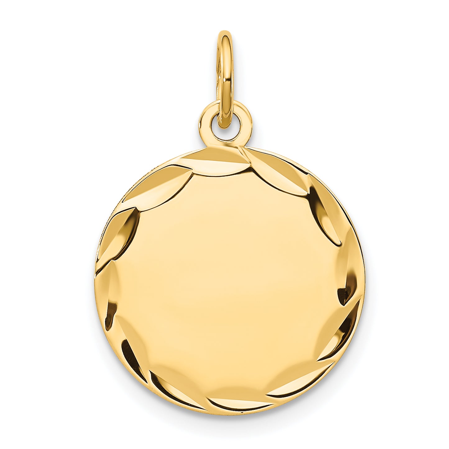 14k Yellow Gold 14k Etched .011 Gauge Engravable Round Disc Charm