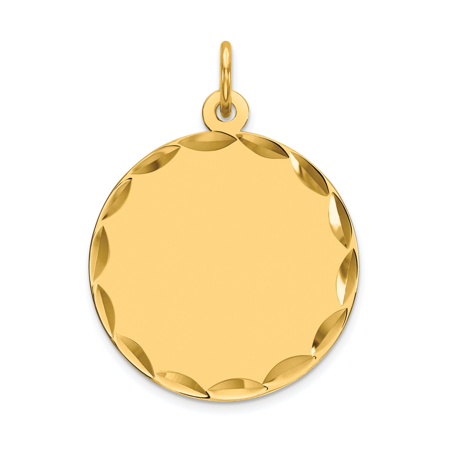 14k Yellow Gold 14k Etched .011 Gauge Engravable Round Disc Charm