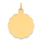 14k Yellow Gold 14k .011 Gauge Engravable Scalloped Disc Charm