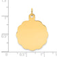 14k Yellow Gold 14k .013 Gauge Engravable Scalloped Disc Charm