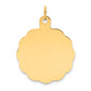 14k Yellow Gold 14k .013 Gauge Engravable Scalloped Disc Charm