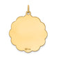 14k Yellow Gold 14k .013 Gauge Engravable Scalloped Disc Charm