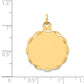 14k Yellow Gold 14k .018 Gauge Engravable Scalloped Disc Charm