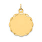 14k Yellow Gold 14k .035 Gauge Engravable Scalloped Disc Charm