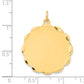 14k Yellow Gold 14k .018 Gauge Engravable Scalloped Disc Charm