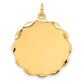 14k Yellow Gold 14k .018 Gauge Engravable Scalloped Disc Charm