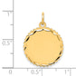 14k Yellow Gold 14k .027 Gauge Engravable Scalloped Disc Charm