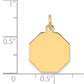 14k Yellow Gold 14k Plain .027 Gauge Engravable Octagonal Disc Charm