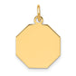 14k Yellow Gold 14k Plain .027 Gauge Engravable Octagonal Disc Charm