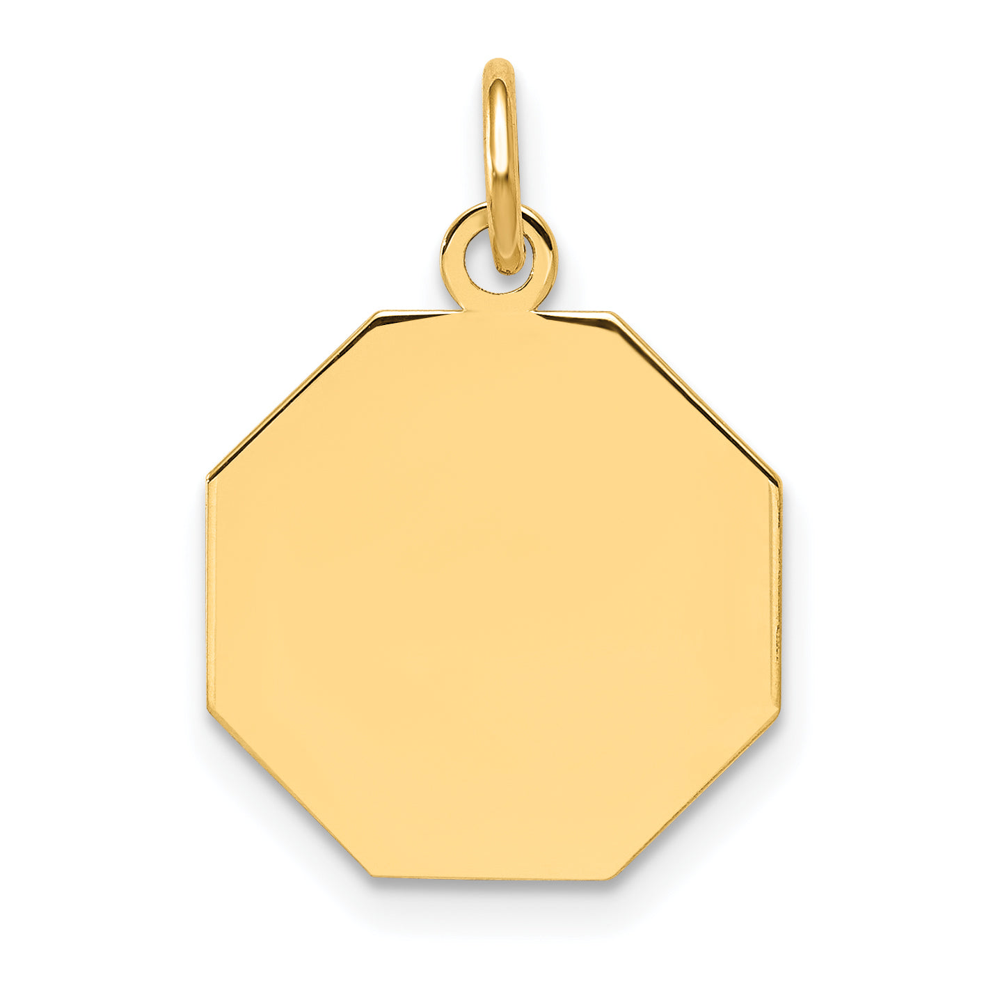 14k Yellow Gold 14k Plain .027 Gauge Engravable Octagonal Disc Charm