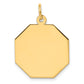 14k Yellow Gold 14k Plain .009 Gauge Engravable Octagonal Disc Charm