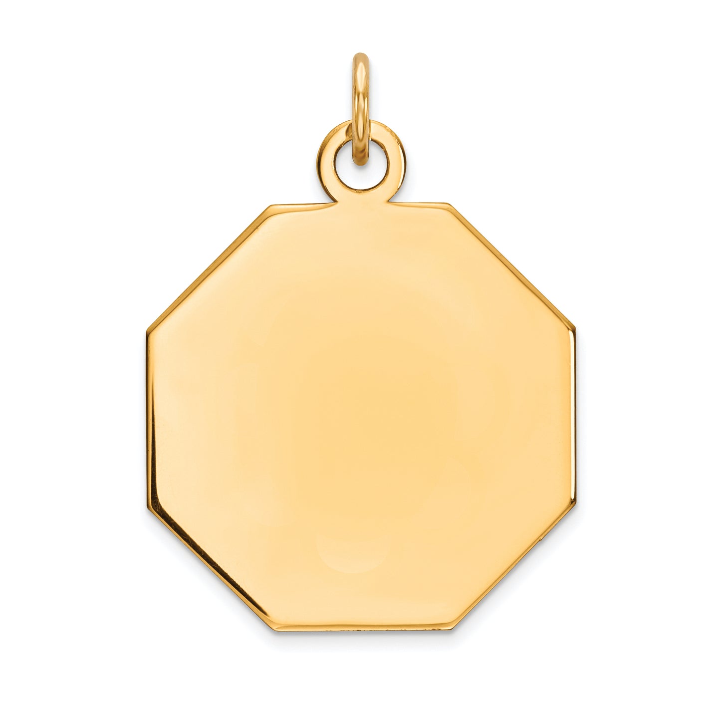 14k Yellow Gold 14k Plain .013 Gauge Engravable Octagonal Disc Charm